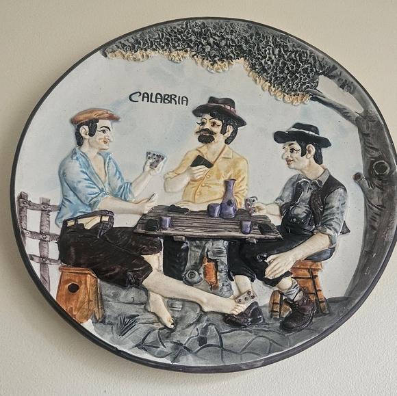 Ceramic Art Plate with Colorful Design